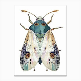 Colourful Insect Illustration Leafhopper 3 Canvas Print