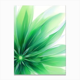 Abstract Green Flower Canvas Print