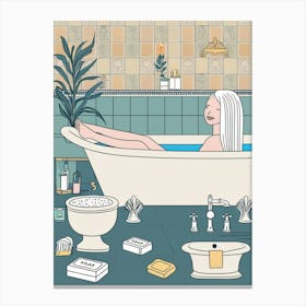 Bathing Woman Canvas Print