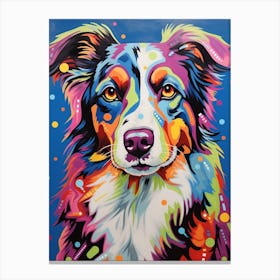 Australian Shepherd Pop Art Inspired 4 Canvas Print