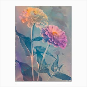 Iridescent Flower Zinnia Canvas Print
