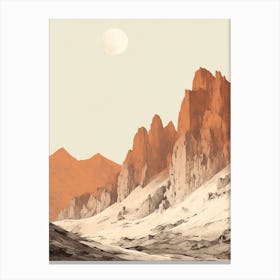 Dolomites Italy 4 Hiking Trail Landscape Canvas Print