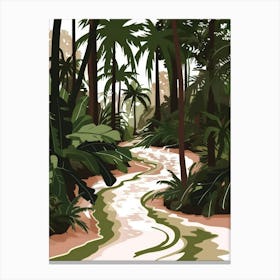 Vector Illustration Of A Tropical Jungle Canvas Print