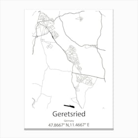 Geretsried,Germany Minimalist Map Canvas Print