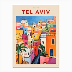 Tel Aviv Israel 4 Fauvist Travel Poster Canvas Print