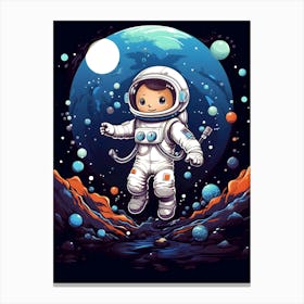 Little Astronaut In Space 1 Canvas Print