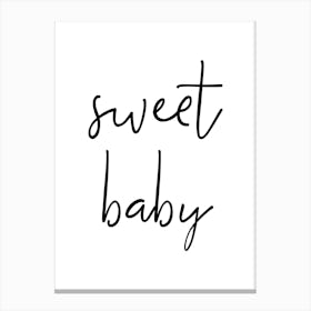 Sweet Baby Typography Canvas Print