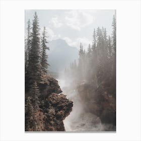 Rushing Waterfall In Oregon Canvas Print