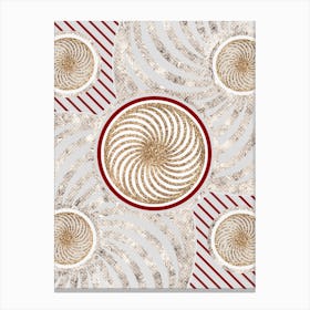 Geometric Abstract Glyph in Festive Gold Silver and Red n.0030 Canvas Print