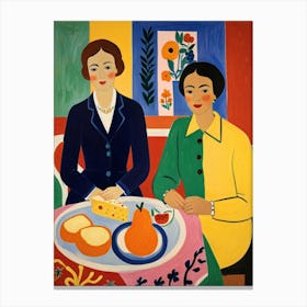 Two Women At A Table 1 Canvas Print