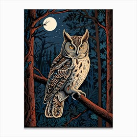 William Morris Owl In The Woods 1 Canvas Print