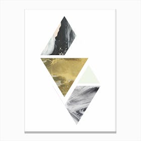 Textured Abstract Peach and Grey Triangles Canvas Print