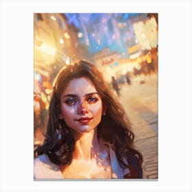 Girl In The City Canvas Print