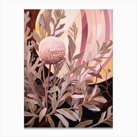 Globe Amaranth Flower Painting Canvas Print