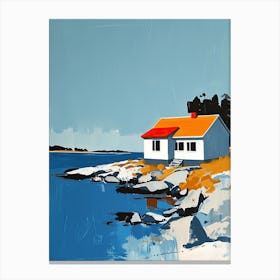 House By The Sea, Sweden Canvas Print