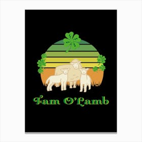 Fam O'Lamb St Patrick's Day Shamrock Canvas Print