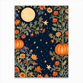 William Morris Pumpkins And Flowers Canvas Print