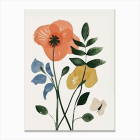 Painted Florals Sweet Pea 1 Canvas Print