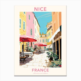 Nice, France, Flat Pastels Tones Illustration 3 Poster Canvas Print