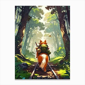 Fox In The Woods Canvas Print