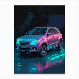 Neon Car 2 Canvas Print