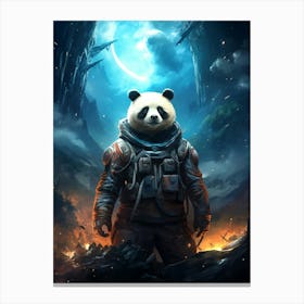 Panda Bear In Space Canvas Print