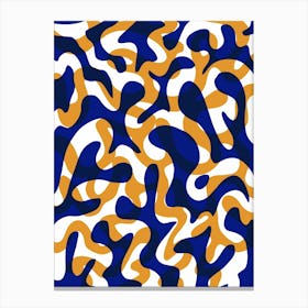 Design Blue and orange Abstract organic shapes Canvas Print