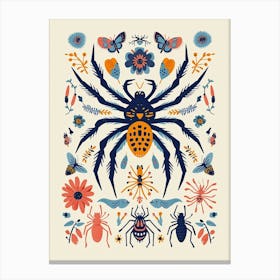 Colourful Insect Illustration Spider 13 Canvas Print