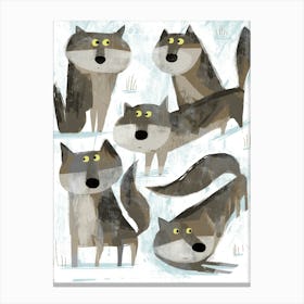 Shifty Wolves Canvas Print