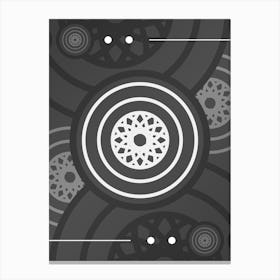 Abstract Geometric Glyph Array in White and Gray n.0095 Canvas Print