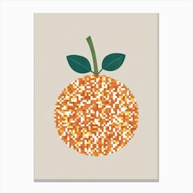 Orange Pixel Art 6 Canvas Print