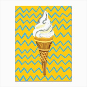 Ice Cream Yellow Zigzag Canvas Print
