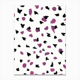 Abstract Art, Colorful Pink And Yellow Confetti Splatters Painting with Oil Pastel Color 1 Canvas Print