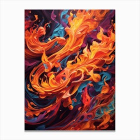 Abstract Fire Painting Canvas Print