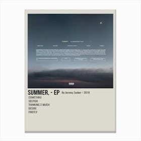 Summer, Ep By Jeremy Zucker • 2018 Poster Canvas Print