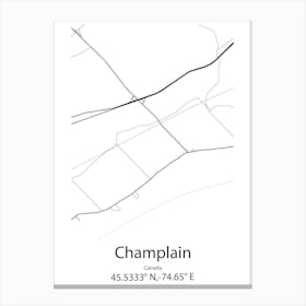 Champlain,Canada Minimalist Map Canvas Print