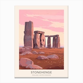 Stonehenge England Travel Poster Canvas Print