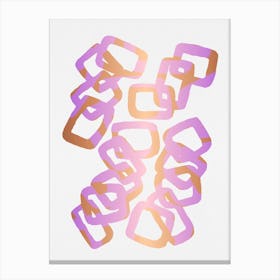 Lavender Gold Rectangle Chain Canvas Print