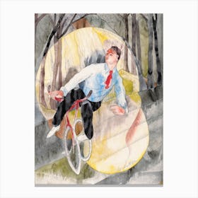 In Vaudeville, The Bicycle Rider (1919), Charles Demuth Canvas Print