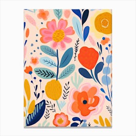 Radiant Blooms; Matisse Style Whimsical Tapestry Canvas Print
