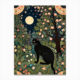 William Morris Black Cat In The Moonlight 19 Canvas Print