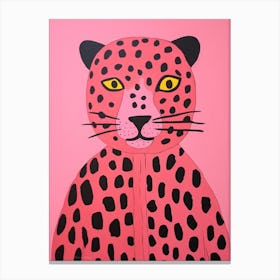 Pink Polka Dot Leopard Canvas Print