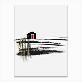 House In The Snow Canvas Print