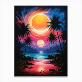 Sunset At The Beach 6 Canvas Print