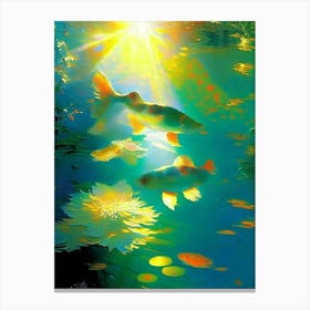 Koromo Koi Fish Monet Style Classic Painting Canvas Print