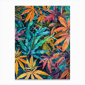 Colorful Marijuana Leaves Canvas Print