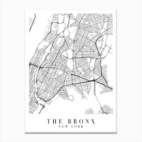 The Bronx New York Street Map Minimal Canvas Print