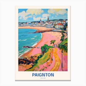 Paignton England 3 Uk Travel Poster Canvas Print