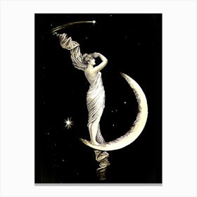 The Universal Favourite - Lithograph Fine Art - (c 1889) by Geo. H Walker & Co - Moon Goddess Witchy Pagan Art Deco Vintage Victorian Fairytale Dreamy Magical Canvas Print