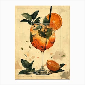 Cocktail With Orange And Mint 2 Canvas Print